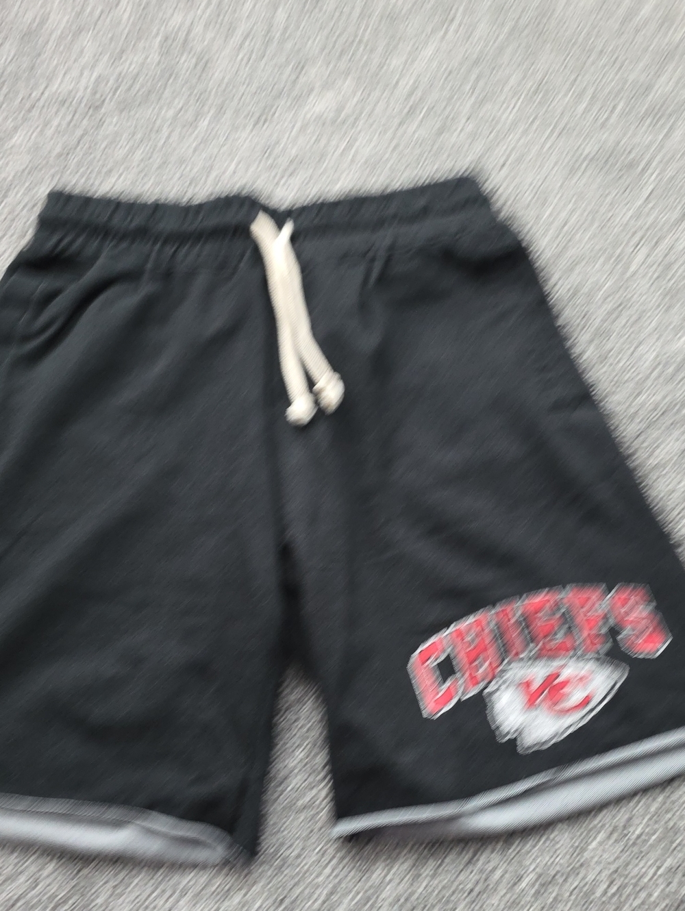 NFL Black Chiefs Logo Athletic Shorts with Red Accent